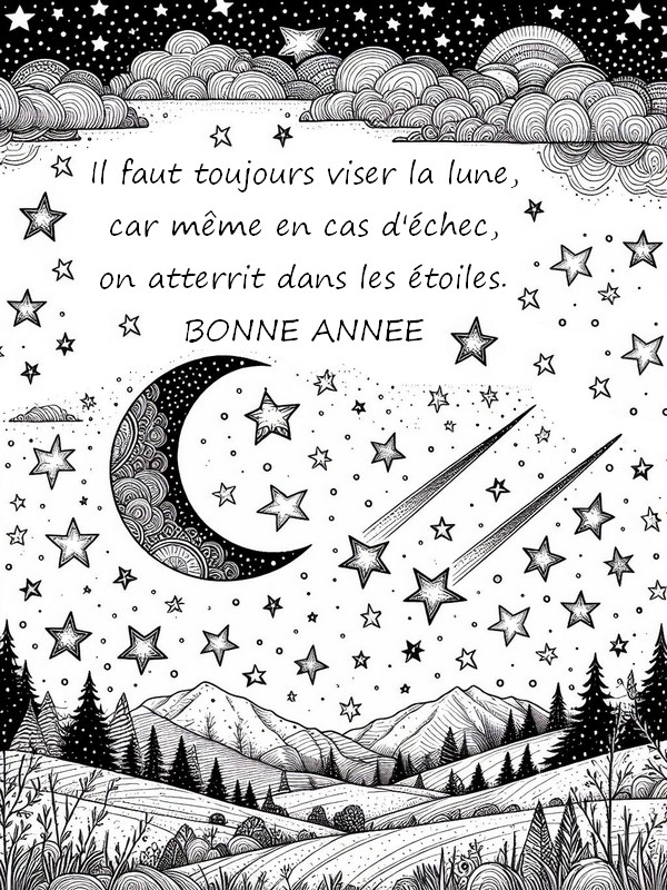 Coloriage Il faut toujours viser la lune