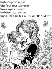 Coloriage à télécharger - Un sourire pour te dire bonne année - Citations - Nouvel An - Bonne année