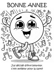 Coloriage - J'ai décidé d'être heureux - Citations - Nouvel An - Bonne année
