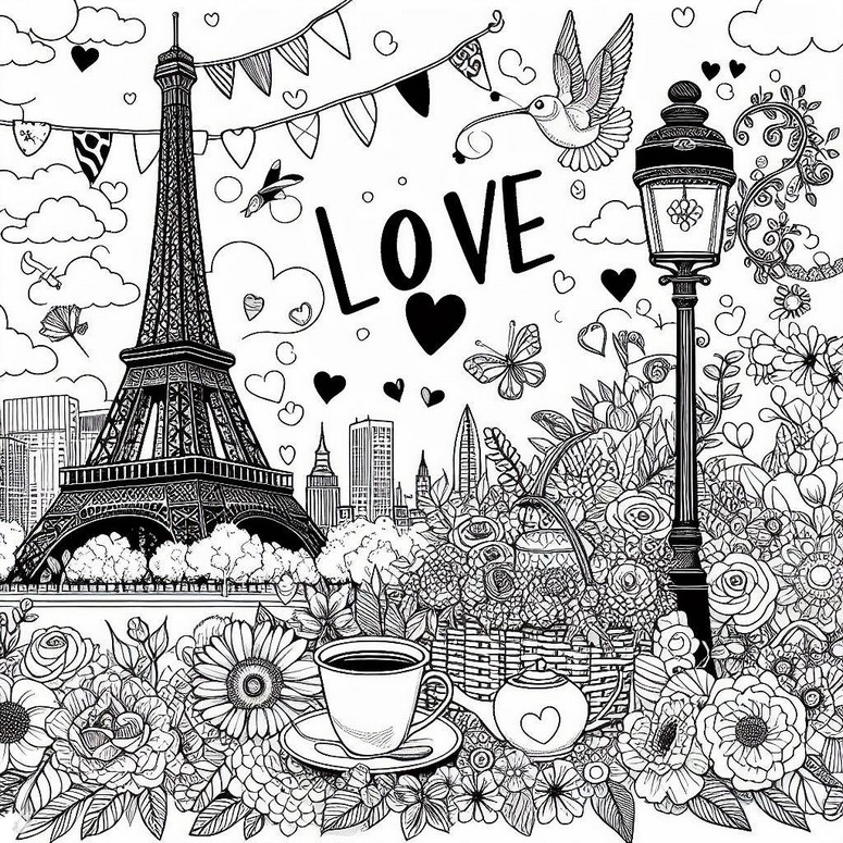 Coloring page Romantic