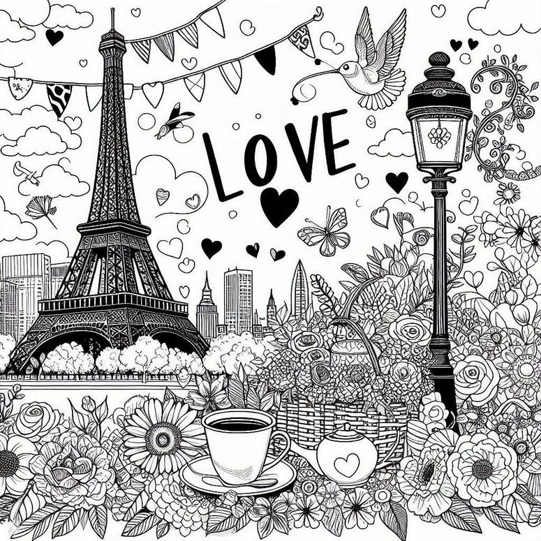 Coloriage Romantique