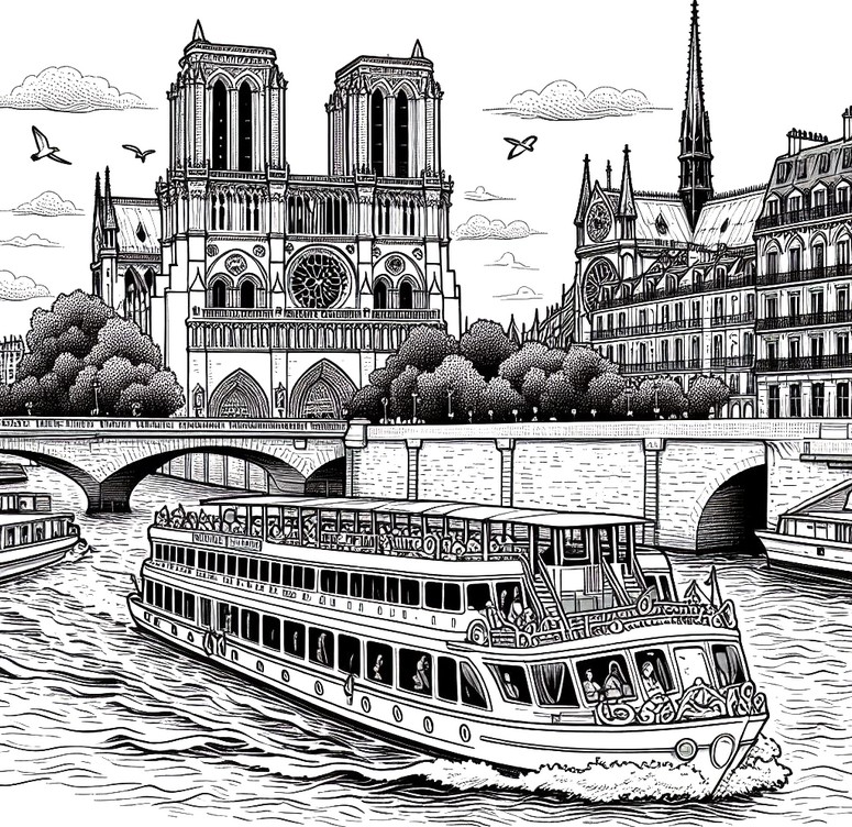 Coloring page Notre-Dame Cathedral