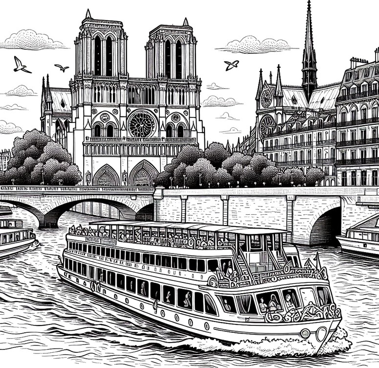 Desenho para colorir Catedral de Notre-Dame