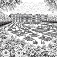 Desenho para colorir palácio de Versailles
