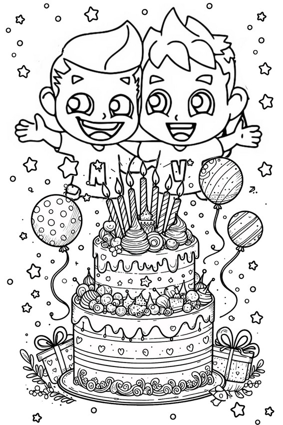 Desenho para colorir Aniversário