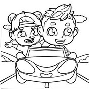 Tekening om in te kleuren - Auto -spel - Vlad en Niki