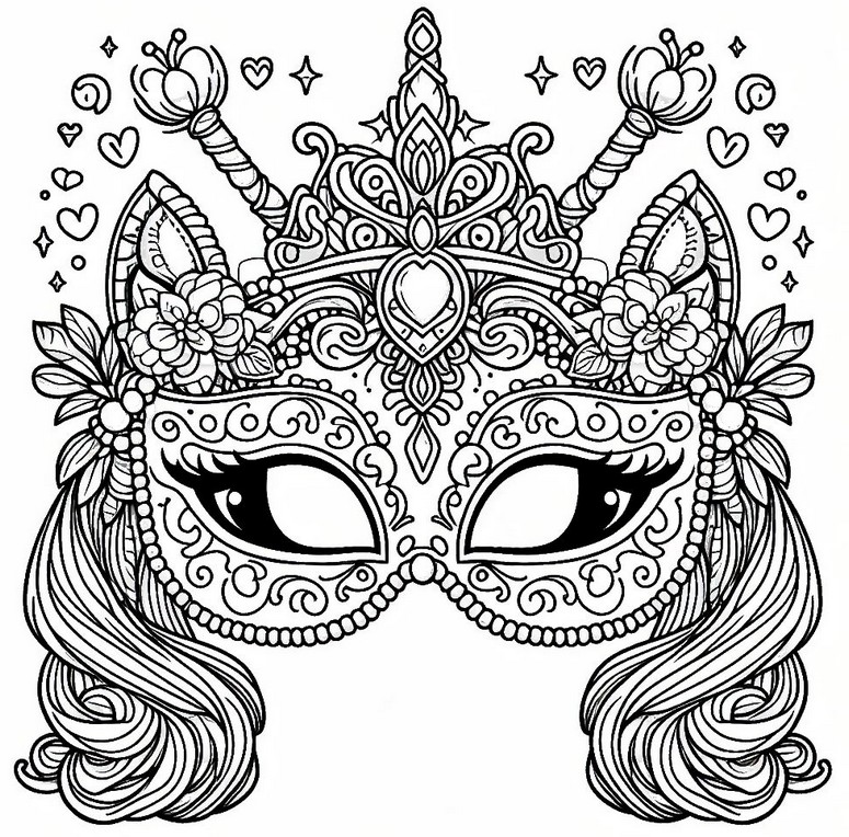 Fargelegging Tegninger Princess Mask