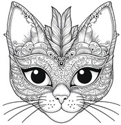 Gratis fargeleggingsark - Kattemaske - Masker for karneval
