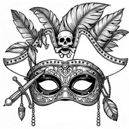 Fargeark - Piratmaske - Masker for karneval
