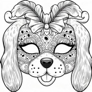 Nedlastbar tegning - Hundemaske - Masker for karneval