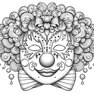 Fargeleggingsark - Klovnemaske - Masker for karneval