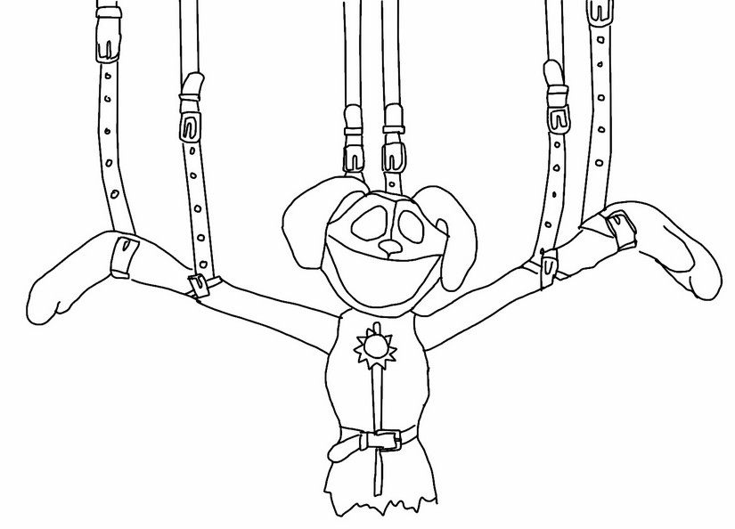 Coloring page DogDay - Hanged