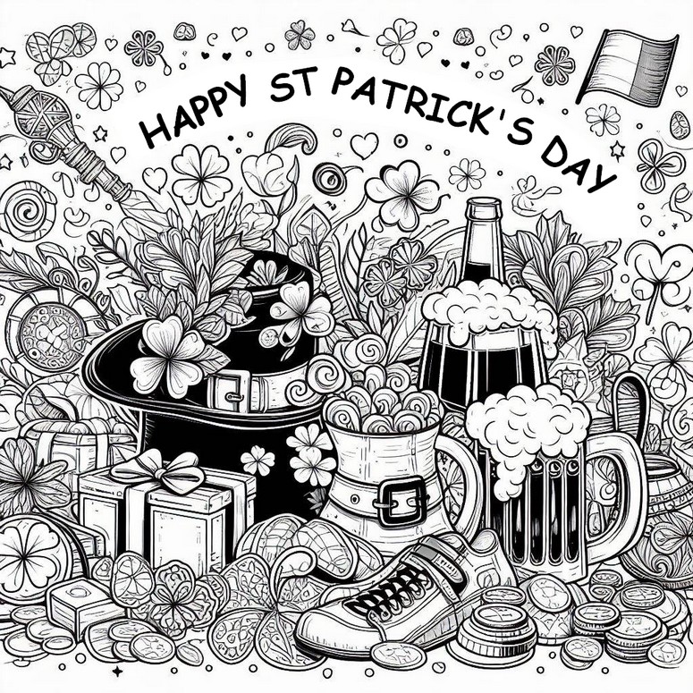 Coloriage Happy Saint Patrick's Day