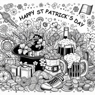 Desenho para colorir - Happy Saint Patrick's Day - Dia de São Patrick