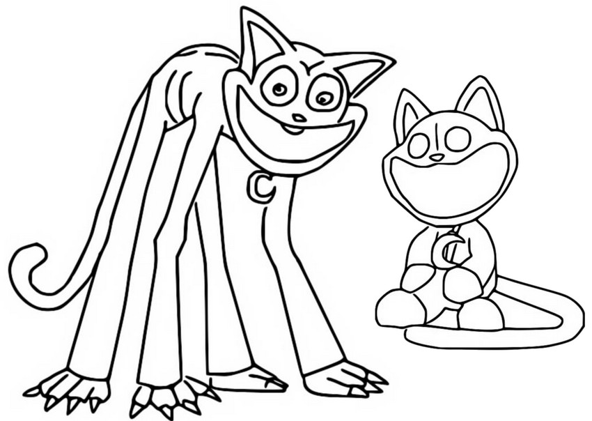 Catnap Poppy Playtime Colouring In Catnap Poppy Playtime Colouring In
