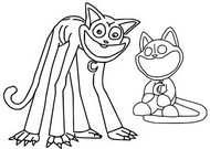 Farvelægningsside - Legetøjs og monsters former - Catnap - Poppy Playtime