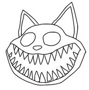 Tegning til farvelægning - Kæmpe mund - Catnap - Poppy Playtime