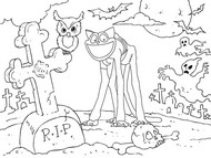 Gratis farvelægningsark - Halloween - Catnap - Poppy Playtime