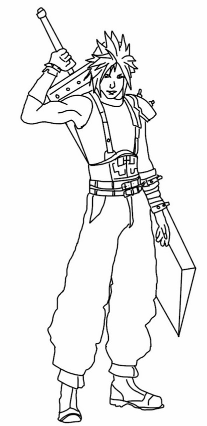 Desenho para colorir Cloud Strife