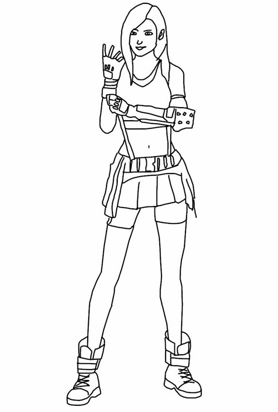 Coloring page Tifa Lockhart