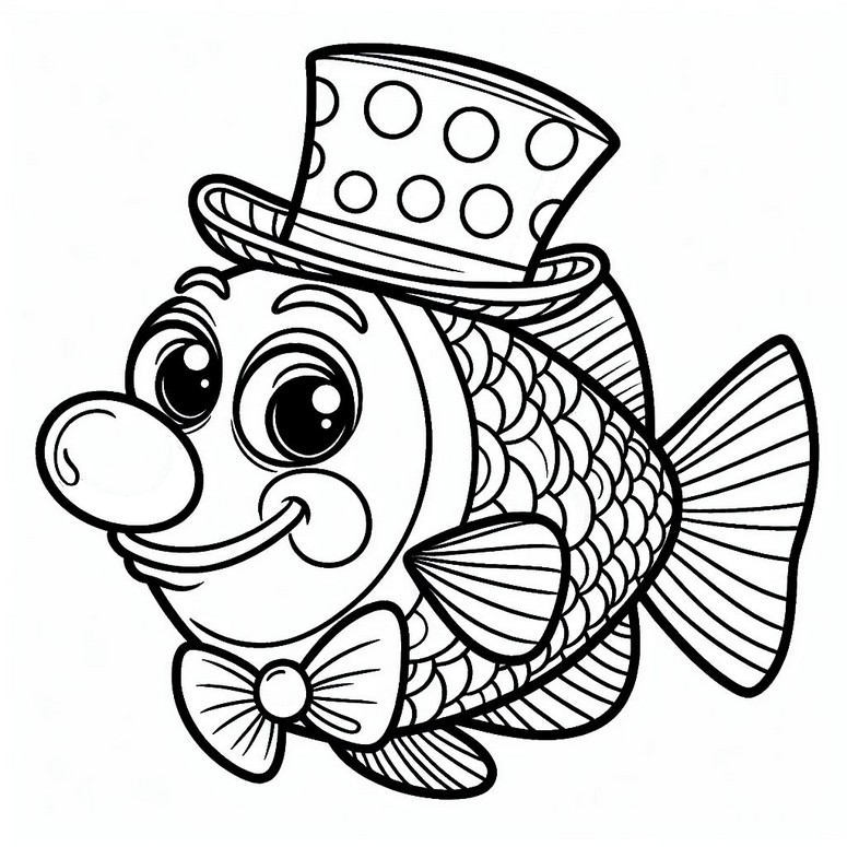 Coloriage Poisson-clown