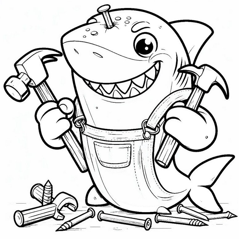 Coloring page Hammerhead shark