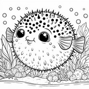 Coloriage gratuit - Poisson_globe - Poissons rigolos