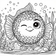 Feuille de coloriage - Clin d'oeil - Poissons rigolos