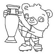 Dibujo para colorear Mascota con la copa