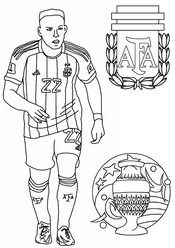 Hoja para colorear - Lautaro Martinez - Copa América 2024