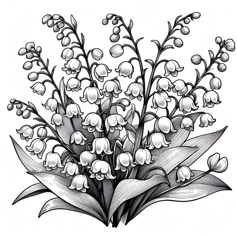 Coloriage Bouquet de muguet