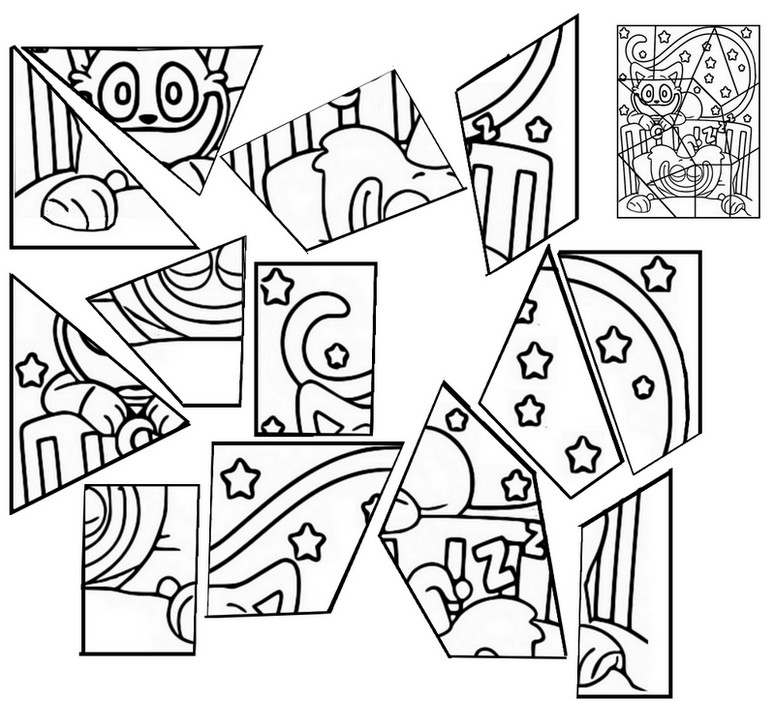 Coloring page Puzzle Catnap