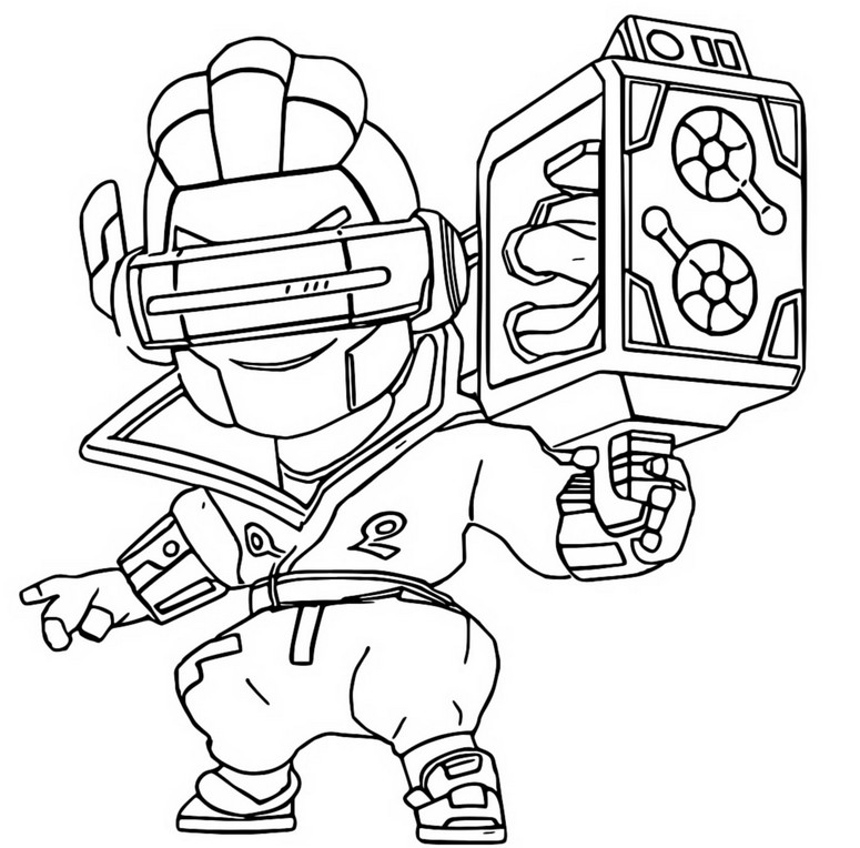 Coloring page Hacker Brock