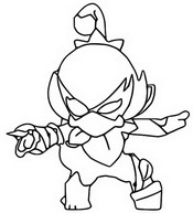 Bild zum Ausmalen - Lily - Brawl Stars - Godzilla