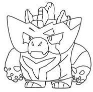 Kostenloses Ausmalbild - Red Godzilla Buzz - Brawl Stars - Godzilla