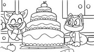 Coloring page - Birthday cake - Smiling Critters - Poppy Playtime