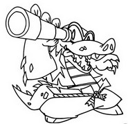 Ilustração para colorir - Crooky Dale - Piratix