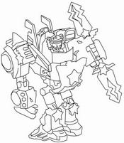 Rysunek do kolorowania - Power – Robot - Superthings - Turbo Warriors