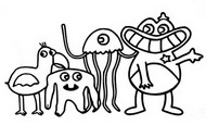Ausmalbild zum Herunterladen - Das Team - Garten of Banban 2
