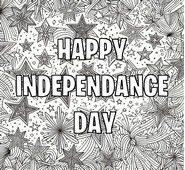 Printable coloring - Happy Independence Day - Independence Day 4th July