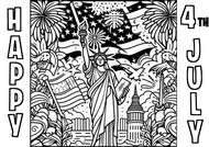 Printable coloring - Statue of Liberty - Independence Day 4th July