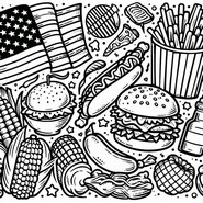 Free coloring page - Barbecue - Independence Day 4th July