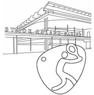 Inkleurbare afbeelding - Tennis op Roland Garros - Sport Parijs