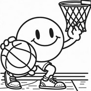 Imagen para colorear - Baloncesto - Emoticonos en los Juegos Olímpicos