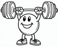 Dibujo para colorear - Levantamiento de pesas - Emoticonos en los Juegos Olímpicos