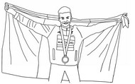 Zeichnung zum Ausmalen - Léon Marchand - Französische Athleten Olympische Spiele 2024
