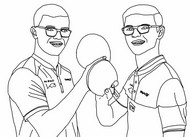 Ausmalblatt - Alexis et Félix Lebrun - Französische Athleten Olympische Spiele 2024