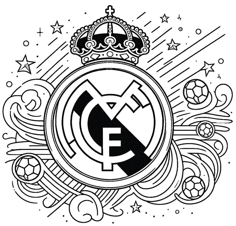 Coloriage Football Real Madrid Logo 82