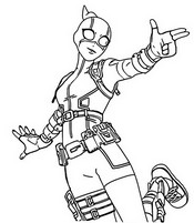 Ausmalbild - Gwenpool - Fortnite - Absolut Doom
