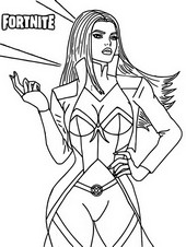 Kostenloses Ausmalbild - Emma Frost - Fortnite - Absolut Doom